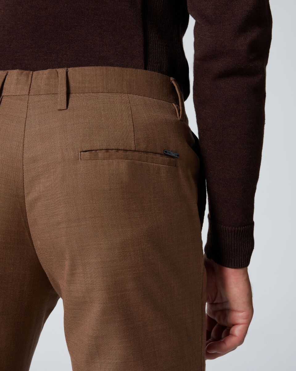 Toffee Ultra Slim Stretch Two Tone Tailored Pant